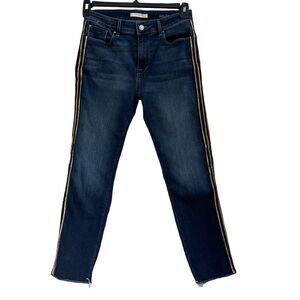 Fidelity SZ 27 Cher Crop Jeans High-Rise Slim Straight Scarlett Tuxedo Striped